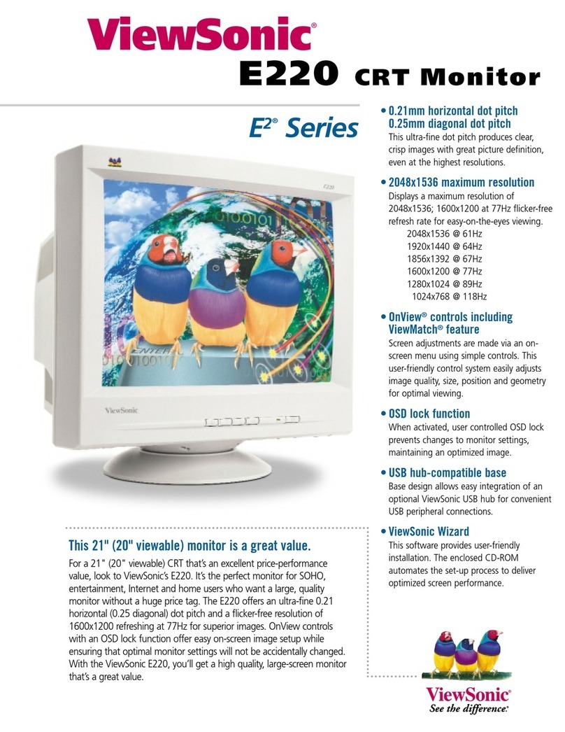 ViewSonic E220 - 21" CRT Display User manual