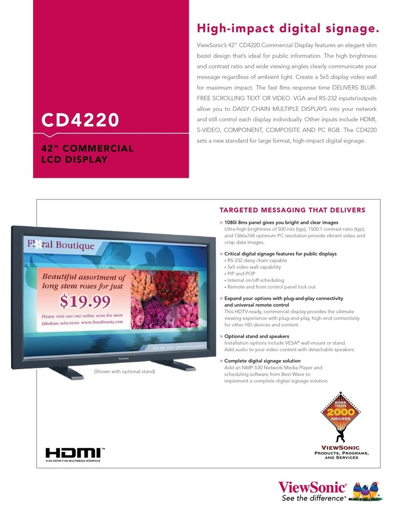 ViewSonic CD4220 - 42" LCD Flat Panel Display User manual ViewSonic CD4220 - 42" LCD Flat Panel Display User manual