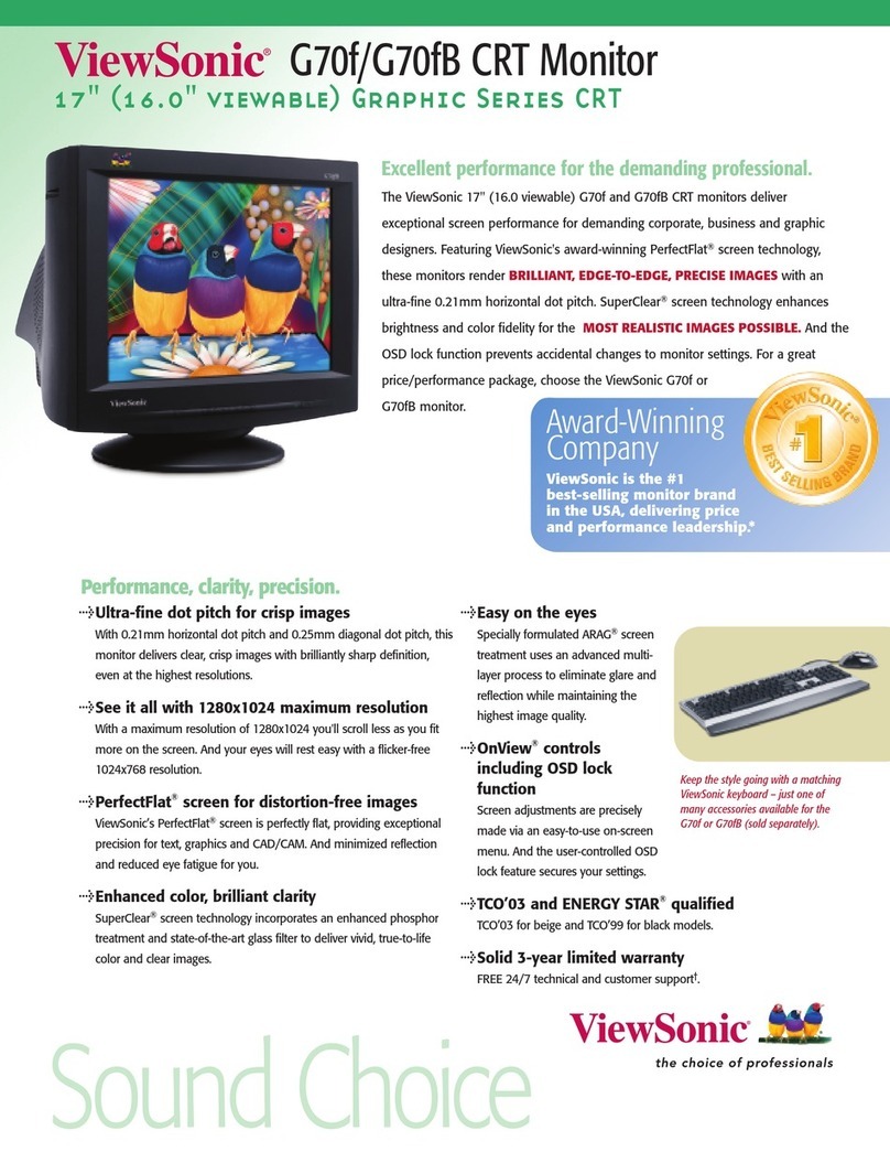ViewSonic G70F - 17" CRT Display Specifications