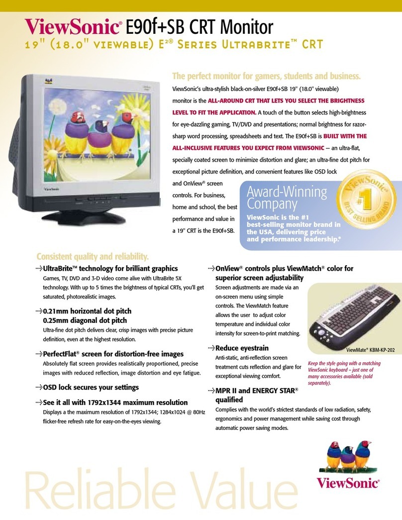 ViewSonic E90F - 19" CRT Display User manual
