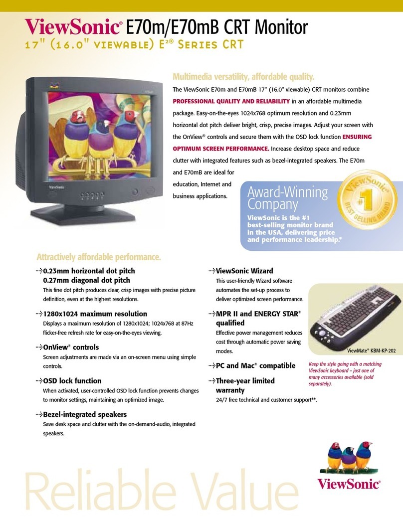 ViewSonic E70M - 17" CRT Display User manual