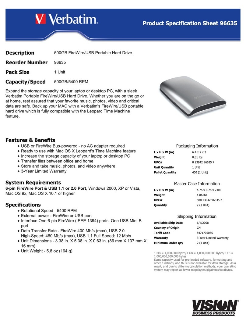 Verbatim 96635 Specifications