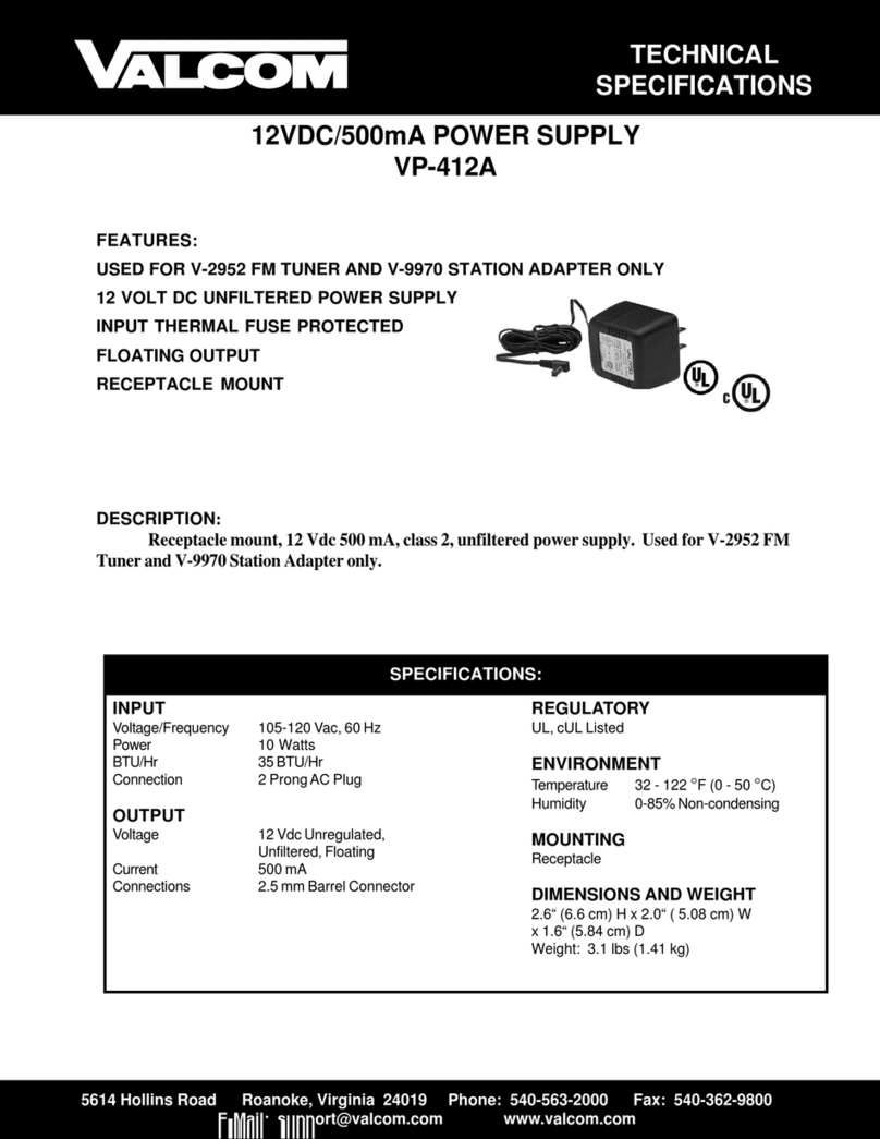 Valcom VP-412A Technical specifications