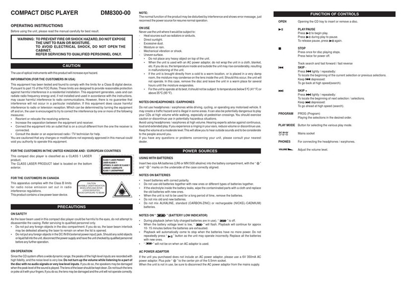 Venturer DM8300 operating instructions