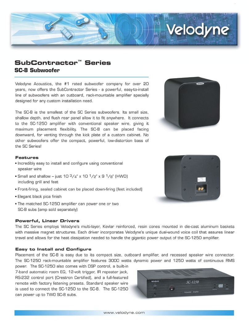Velodyne SubContractor Series SC-8 User manual