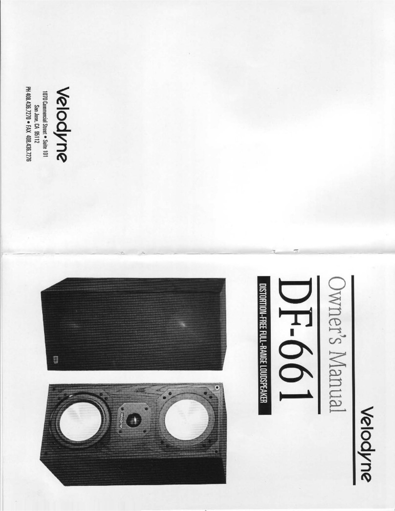 Velodyne DF-661 owner's manual
