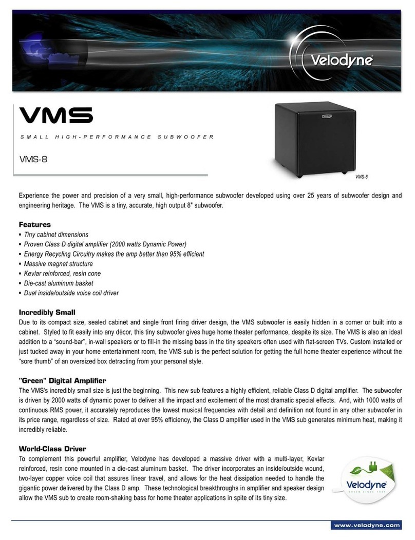 Velodyne VMS-8 Specifications