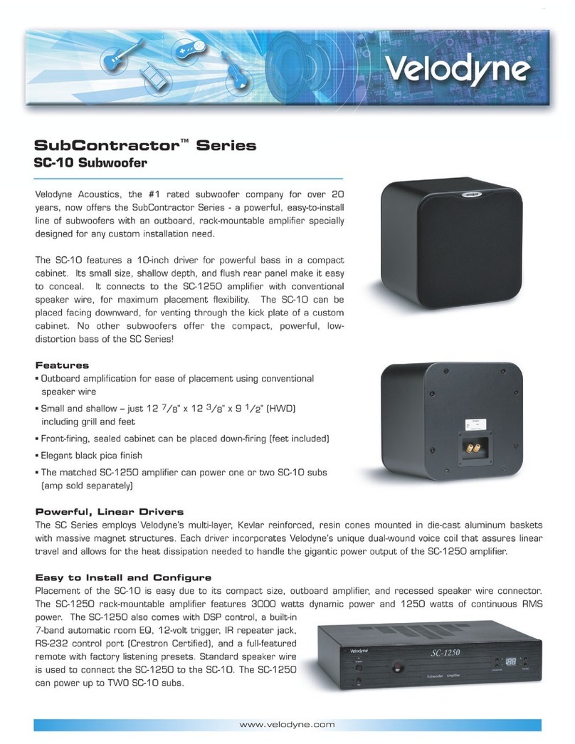 Velodyne SubContractor SC-10 Specifications
