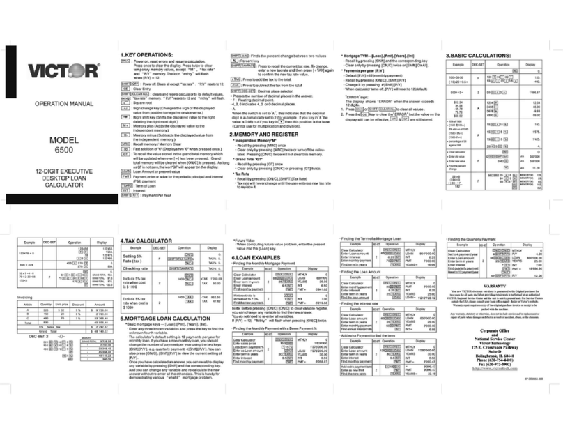 Victor 6500 User manual Victor 6500 User manual