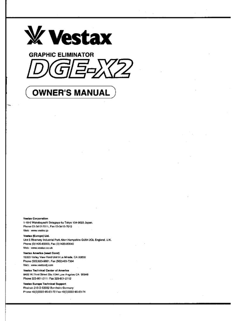 Vestax DGE-X2 owner's manual