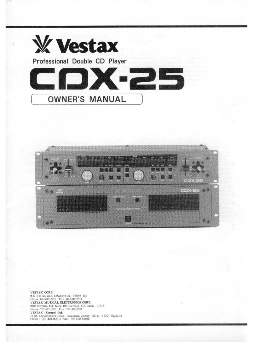 Vestax CDX-25 User manual