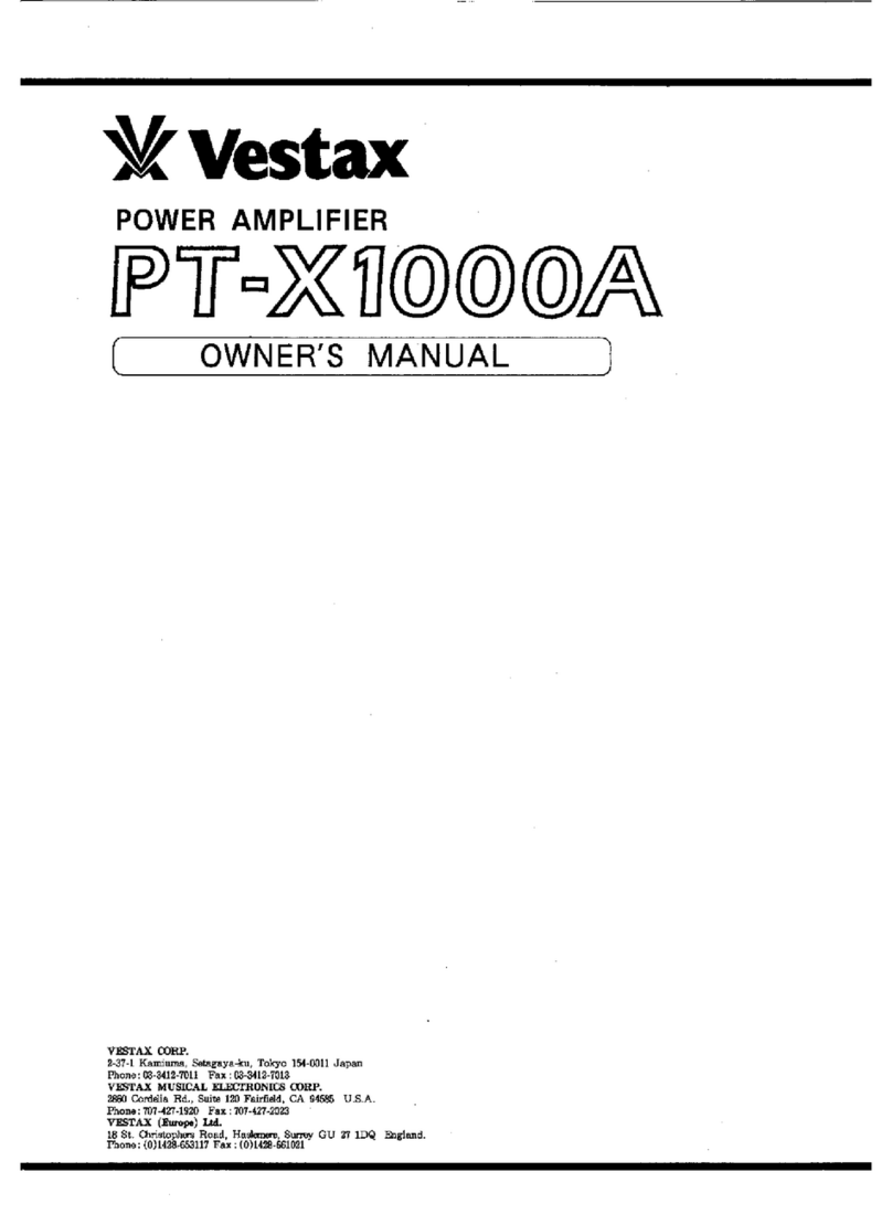 Vestax PT-X1000A owner's manual