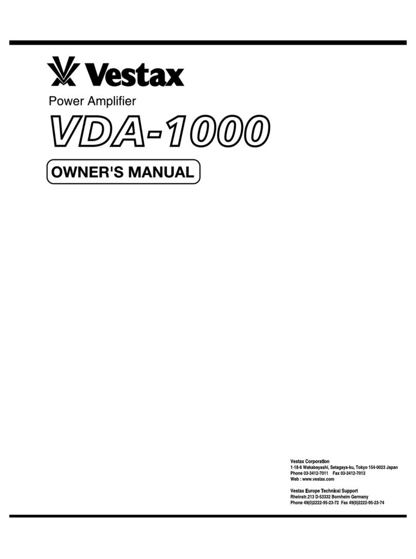 Vestax VDA-1000 owner's manual