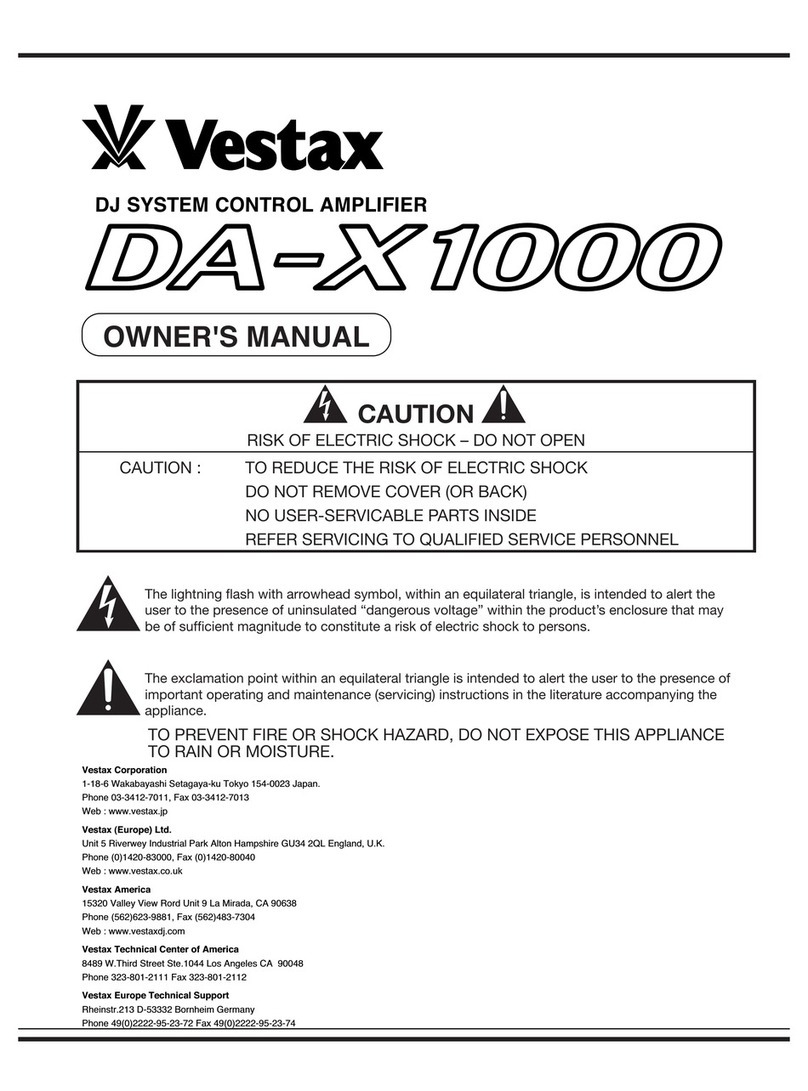 Vestax DA-X1000 owner's manual