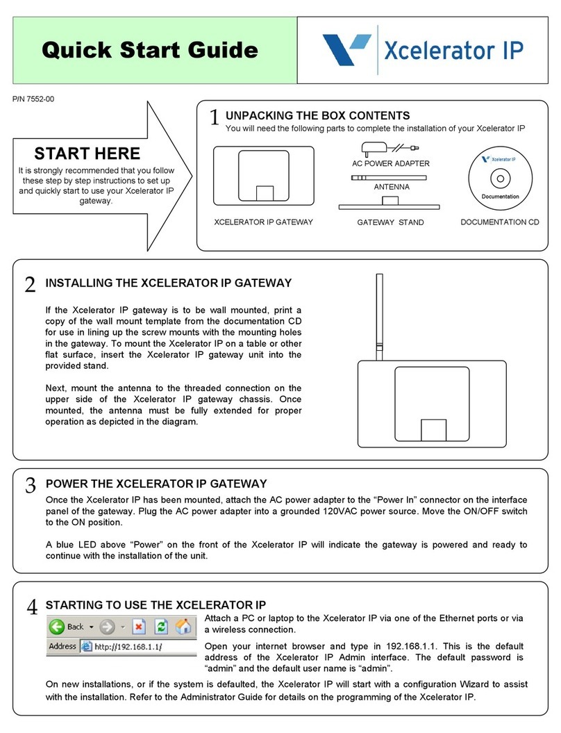 Vertical Xcelerator IP IP2007 User manual