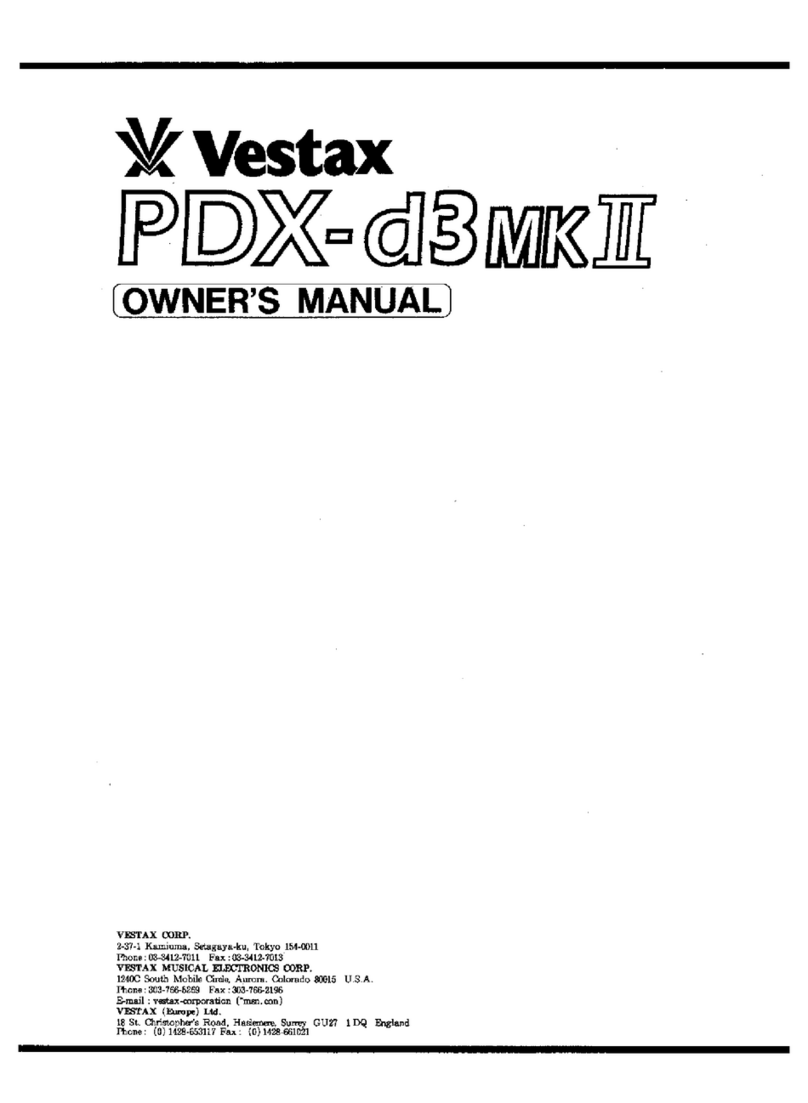 Vestax PDX-D3MKII User manual Vestax PDX-D3MKII User manual