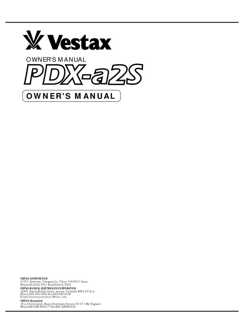 Vestax PDX-a2S User manual Vestax PDX-a2S User manual