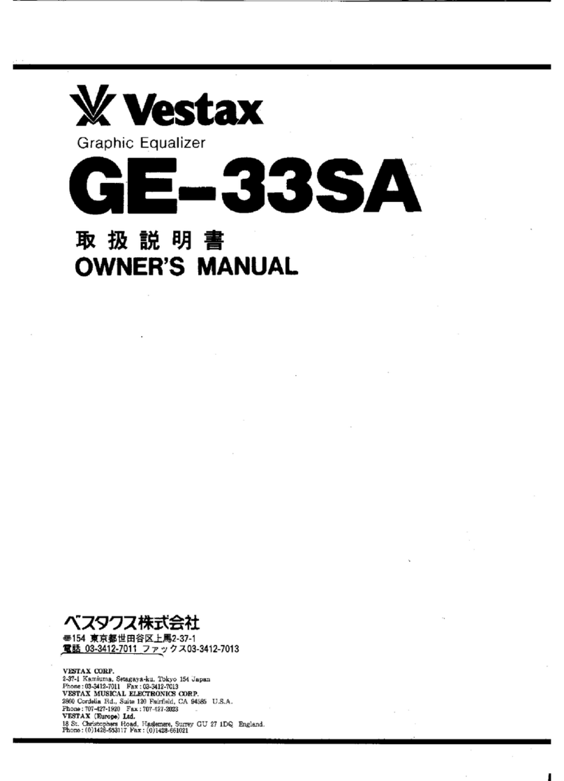 Vestax GE-33SA User manual