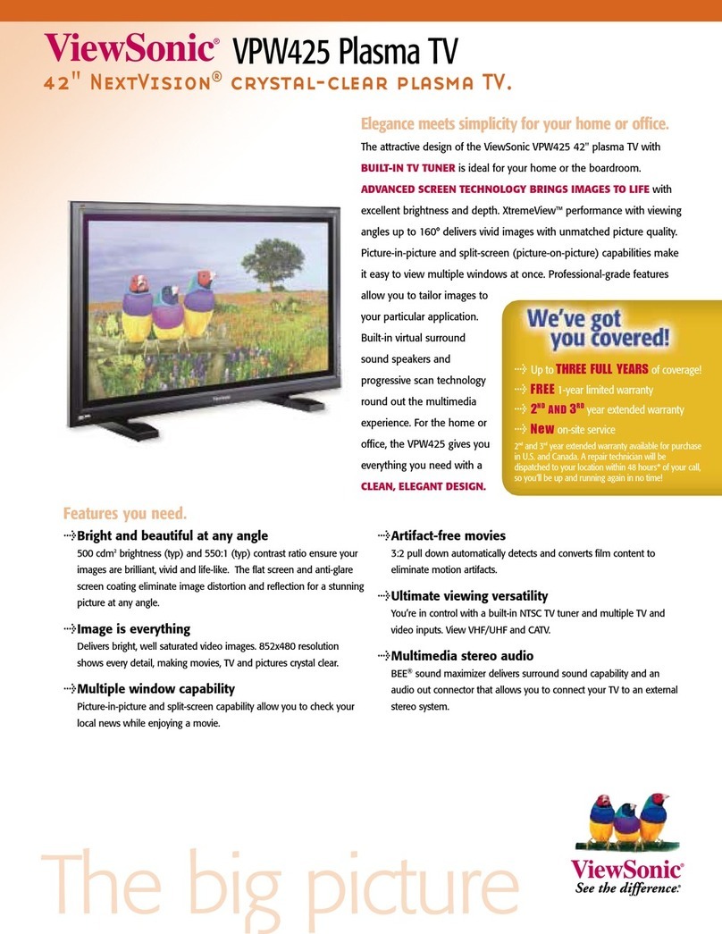 ViewSonic VPW425 - 42" Plasma TV User manual