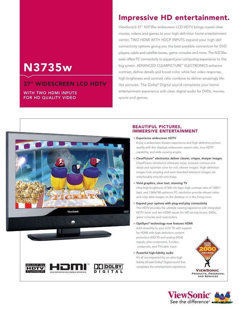 ViewSonic N3735W - 37" LCD TV Specifications