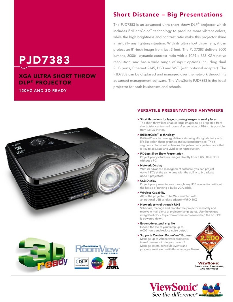 ViewSonic PJD7383 Specification sheet
