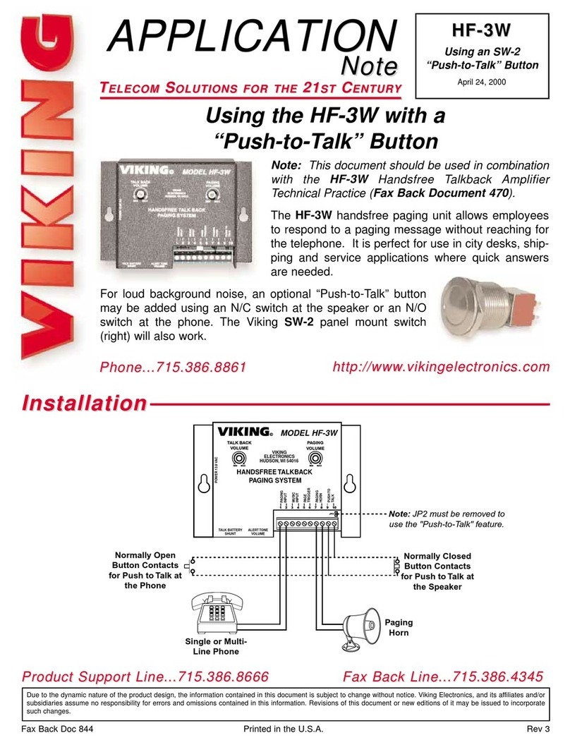 Viking HF-3W Installation and operating instructions