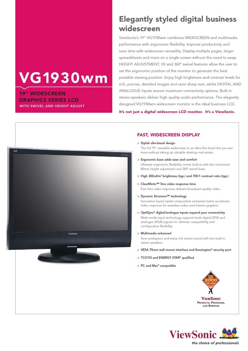 ViewSonic VG1930wm - 19" LCD Monitor User manual