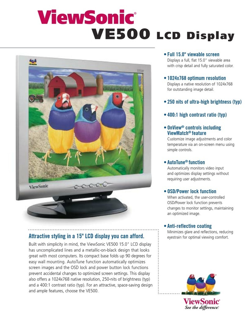 ViewSonic VE500 - 15" LCD Monitor User manual