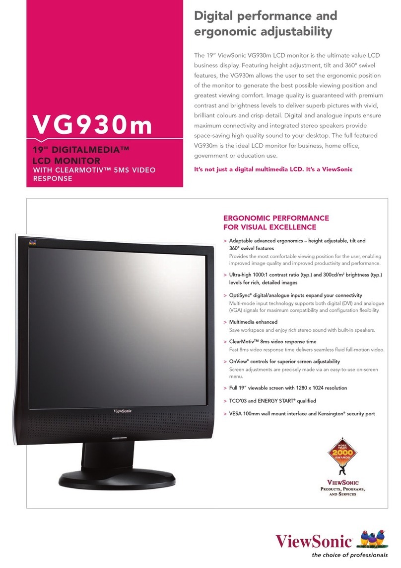 ViewSonic VG930M - 19" LCD Monitor User manual