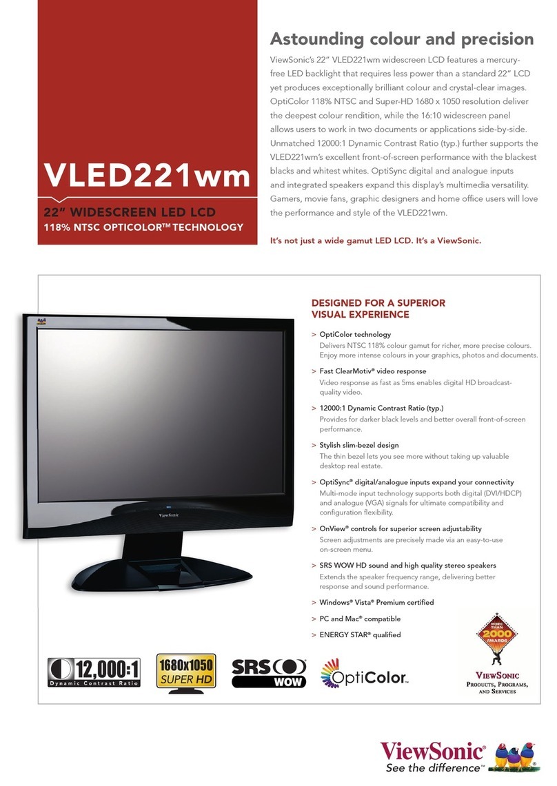 ViewSonic VLED221WM - 22" LCD Monitor User manual