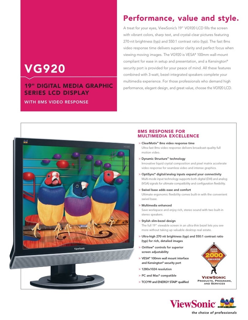 ViewSonic VG920 - 19" LCD Monitor User manual