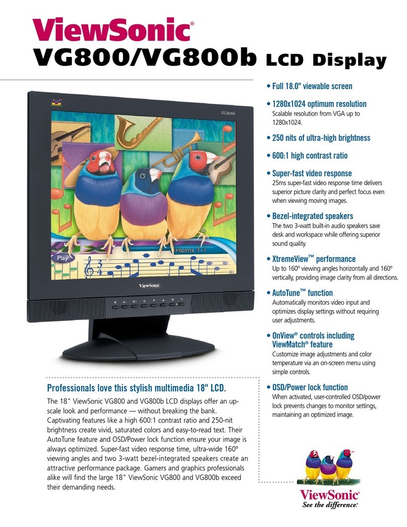 ViewSonic VG800B - 18" LCD Monitor User manual