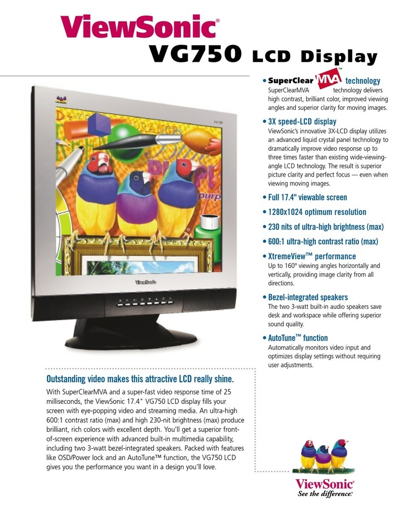 ViewSonic VG750 - 17.4" LCD Monitor User manual