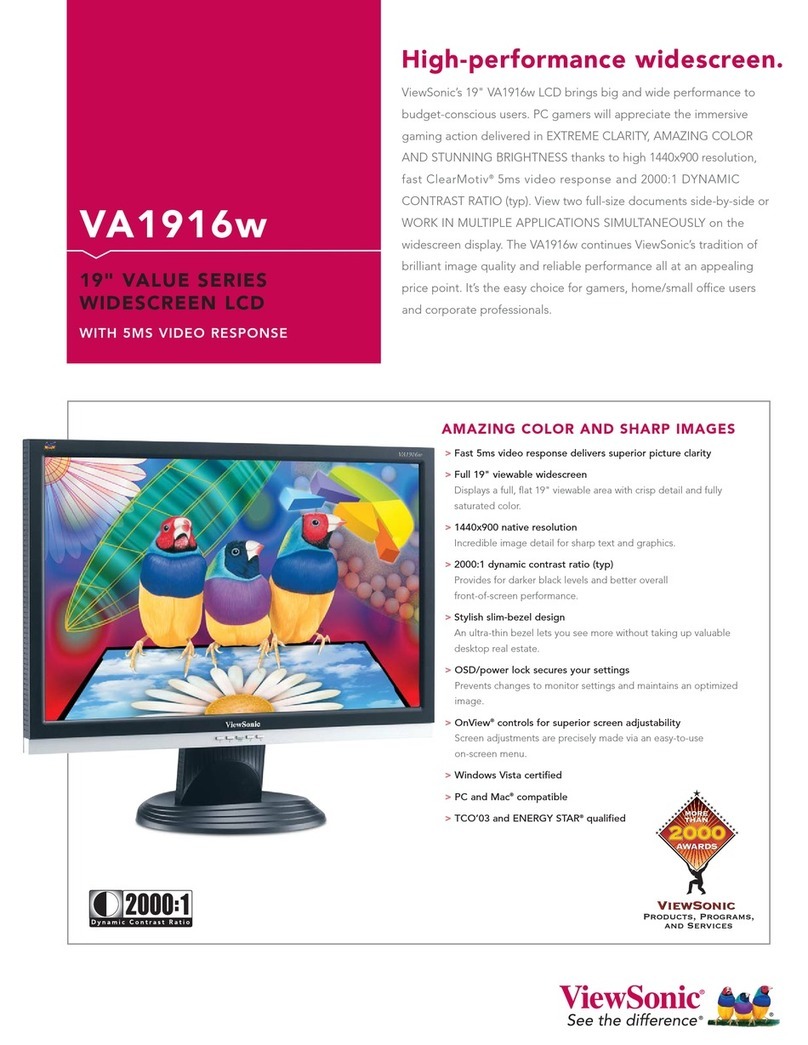 ViewSonic VA1916W - 19" LCD Monitor User manual