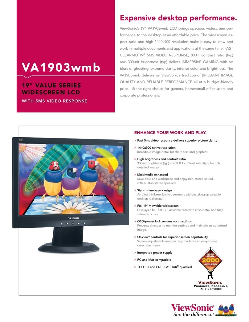 ViewSonic VA1903WMB - 19" LCD Monitor User manual