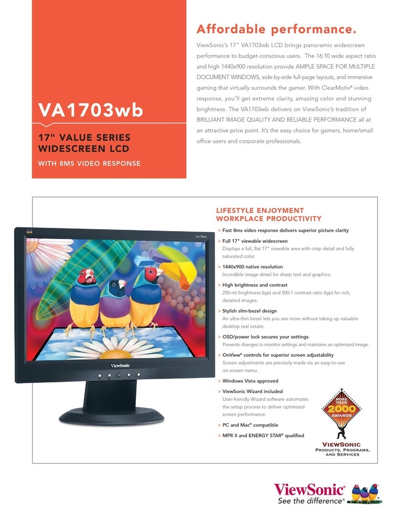 ViewSonic VA1703WB - 17" LCD Monitor User manual