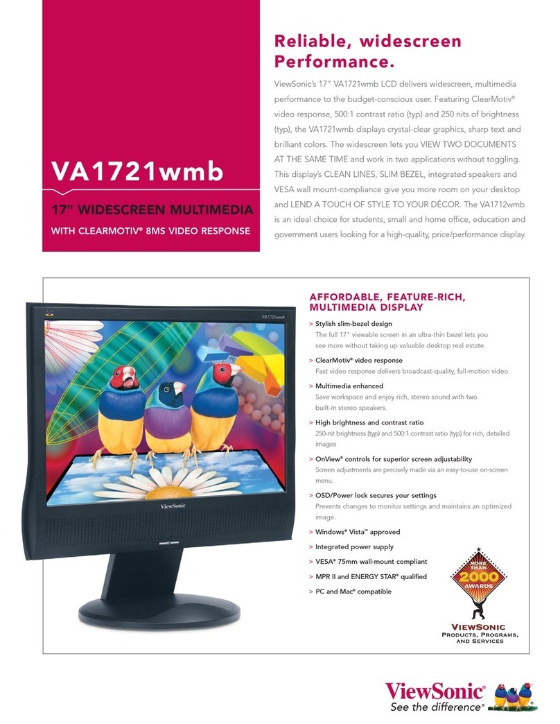 ViewSonic VA1721wmb - 17" LCD Monitor User manual