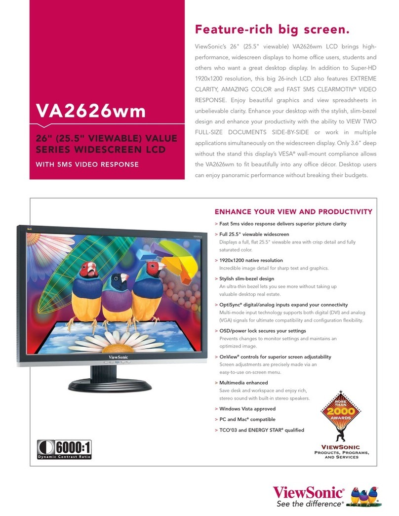 ViewSonic VA2626wm - 26" LCD Monitor User manual