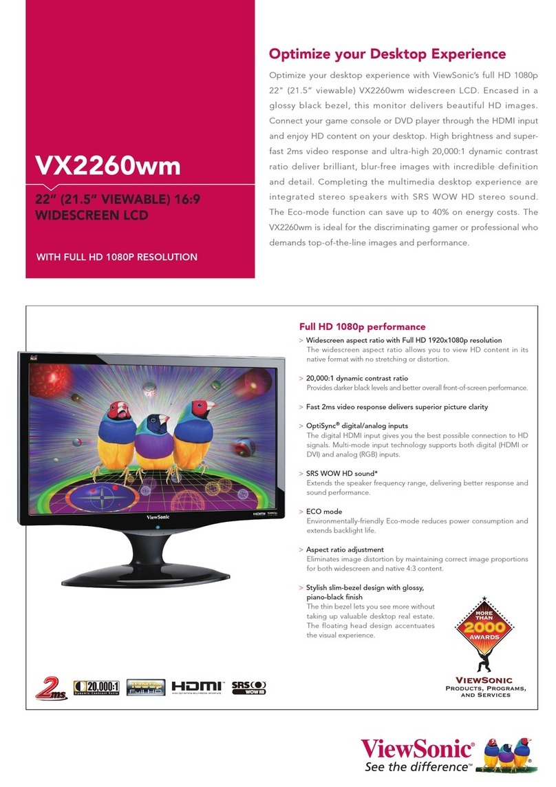 ViewSonic VX2260WM - 22" LCD Monitor User manual
