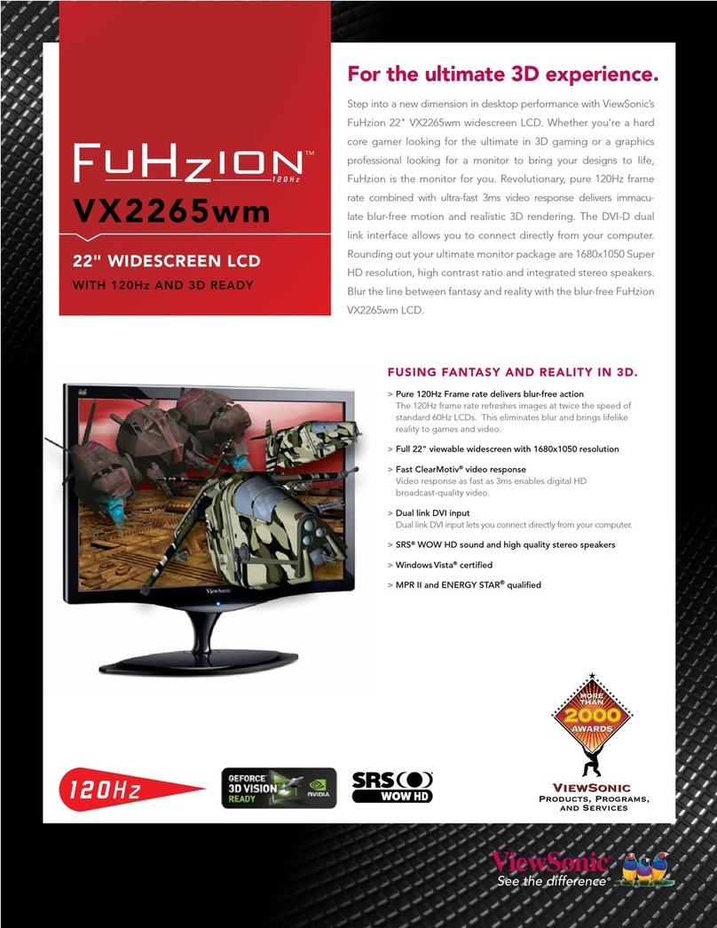 ViewSonic VX2265wm - FuHzion - 22" LCD Monitor User manual