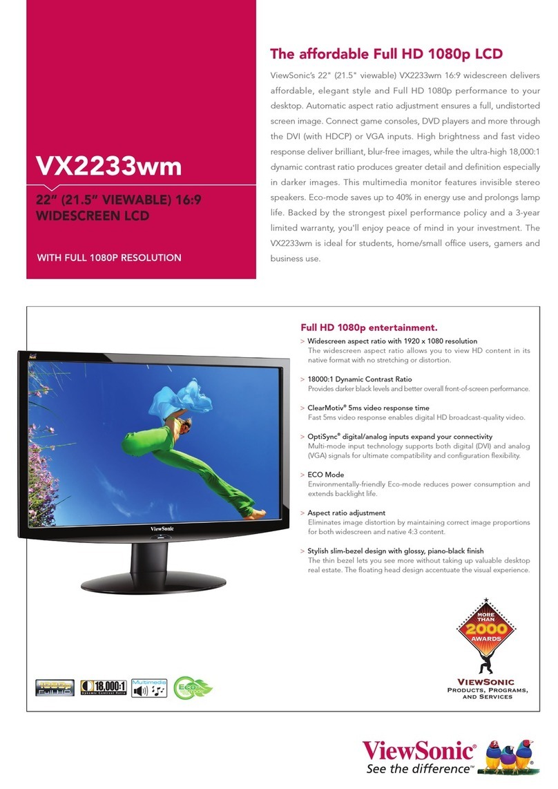 ViewSonic VX2233WM - 22" LCD Monitor User manual