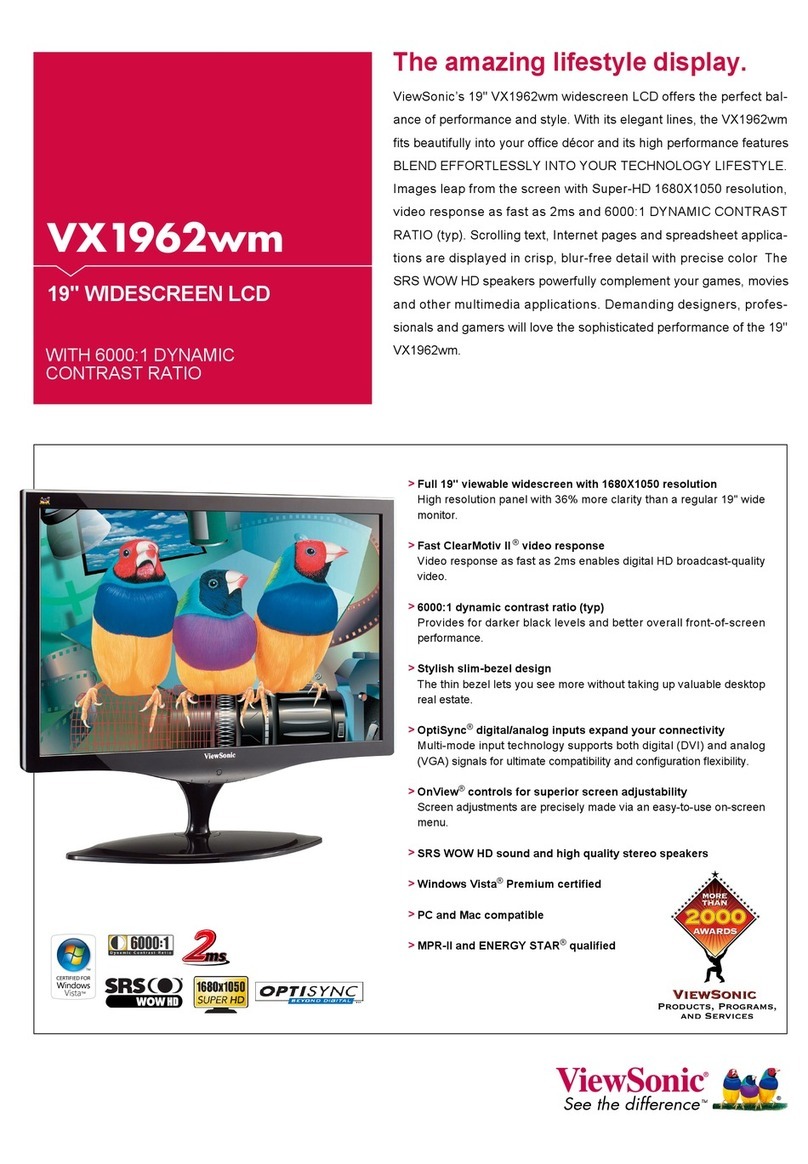 ViewSonic VX1962wm - 19" LCD Monitor User manual