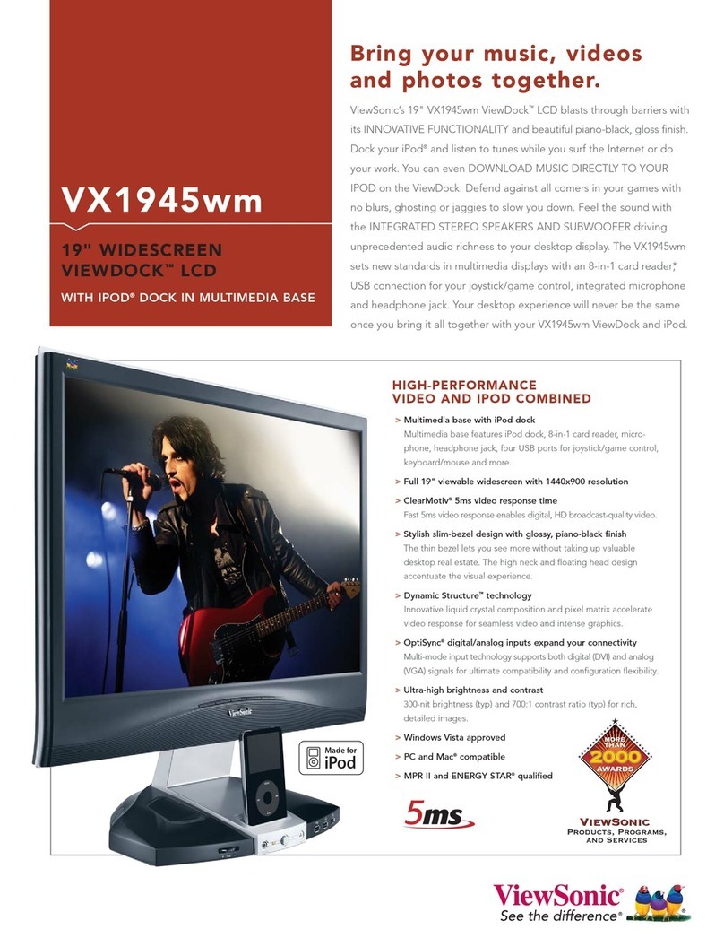 ViewSonic VX1945WM - ViewDock - 19" LCD Monitor User manual
