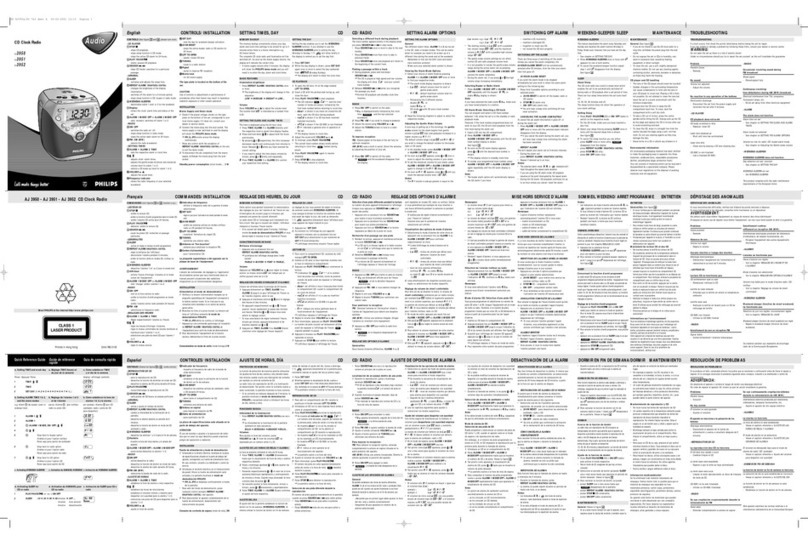 Philips AJ-3950 Quick reference guide