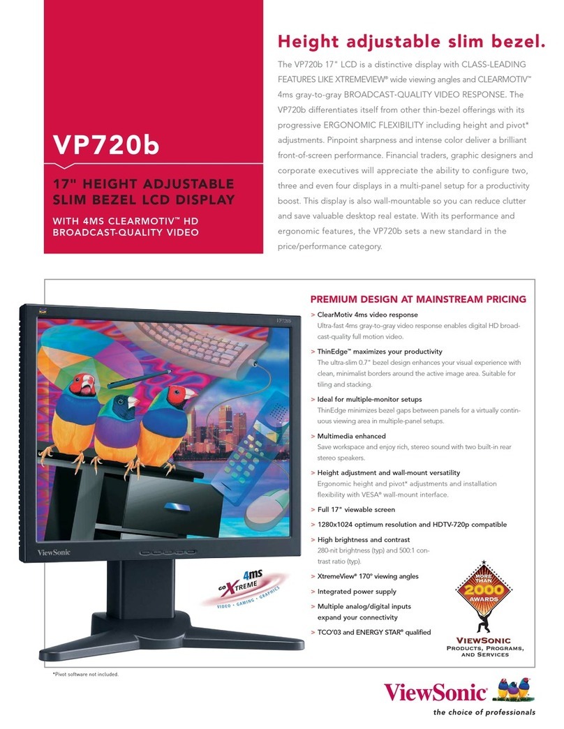 ViewSonic VP720B - ThinEdge - 17" LCD Monitor User manual