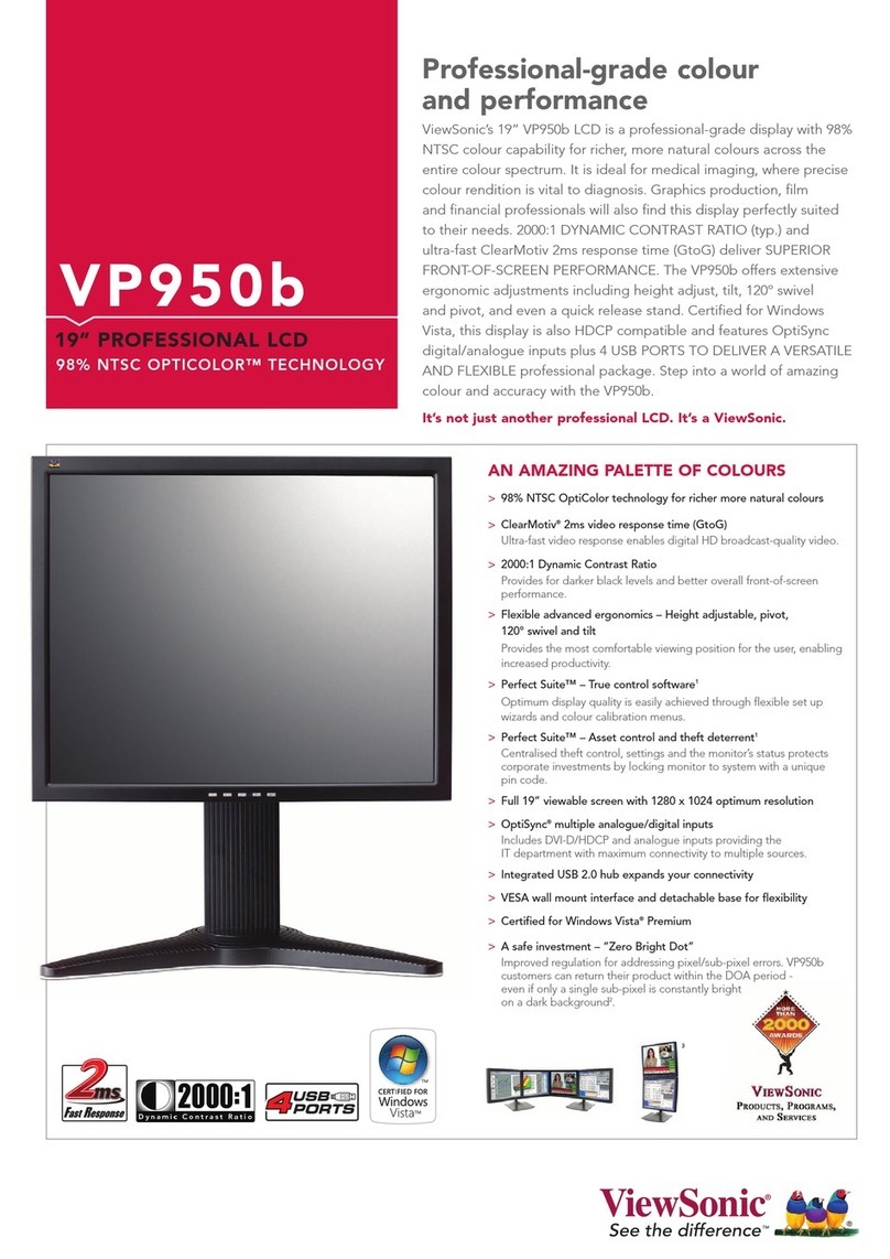ViewSonic VP950B - 19" LCD Monitor User manual ViewSonic VP950B - 19" LCD Monitor User manual