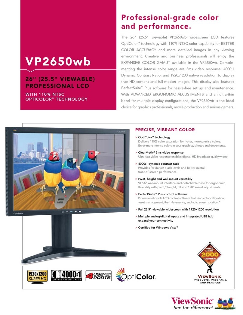 ViewSonic VP2650WB - 26" LCD Monitor User manual