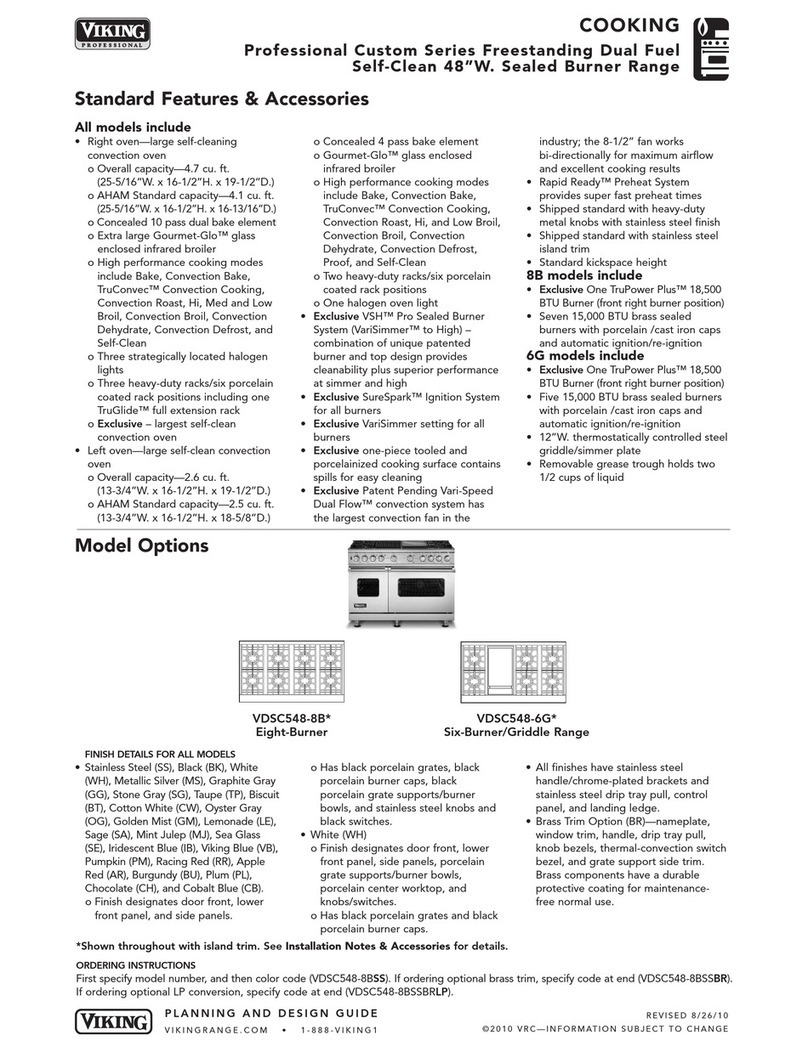 Viking Professional Custom VDSC548-8B User manual