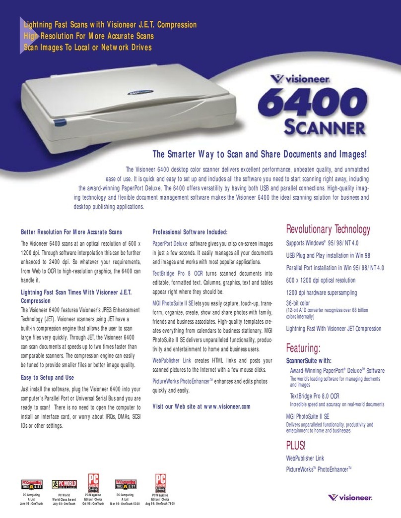 Visioneer 6400 Specifications