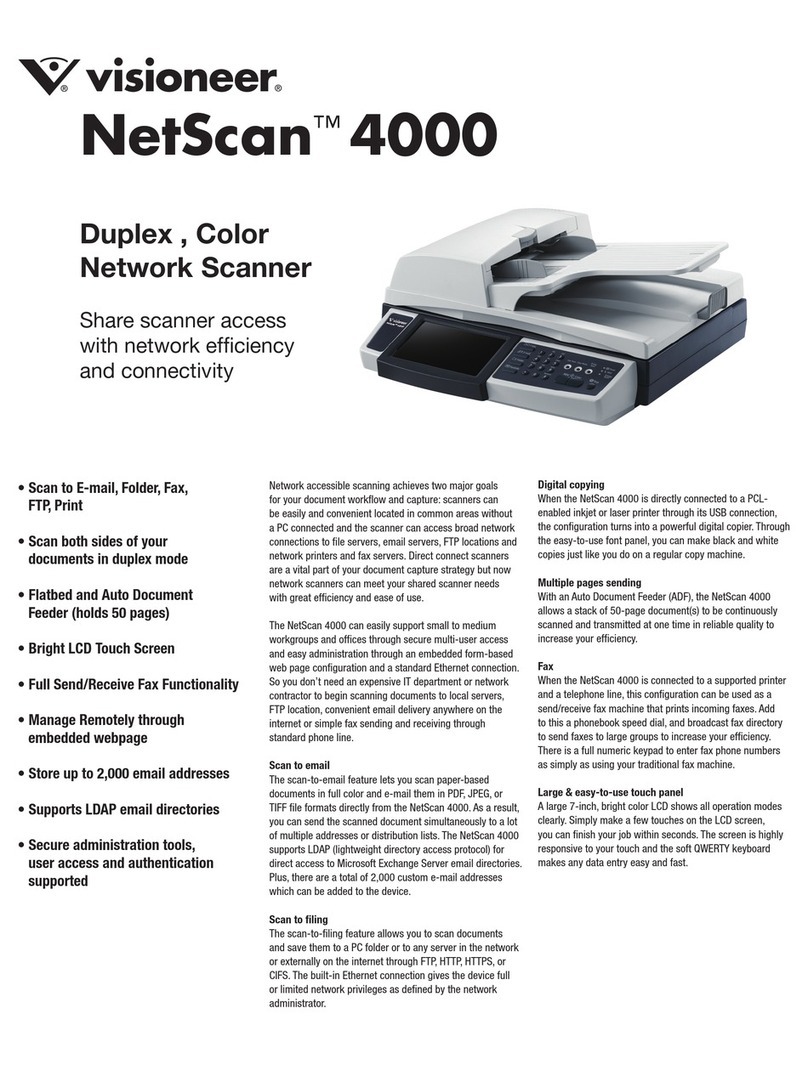 Visioneer NETSCAN 4000 User manual